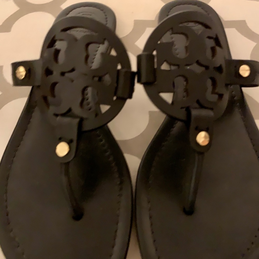 Tory Burch Size 8 Black Matte Miller Sandals